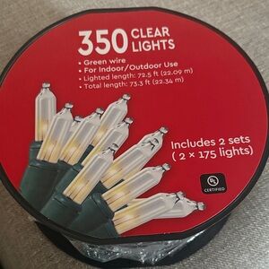 Clear Holiday String Lights with Green Wire